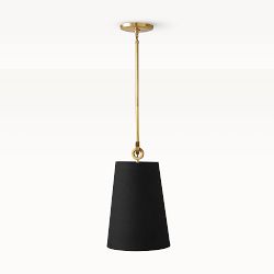 Chain Link Pendant Light, Black Linen