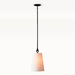 Chain Link Pendant Light, White Linen