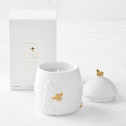 Honeycomb Bee Candle, Lilac, Porcelain
