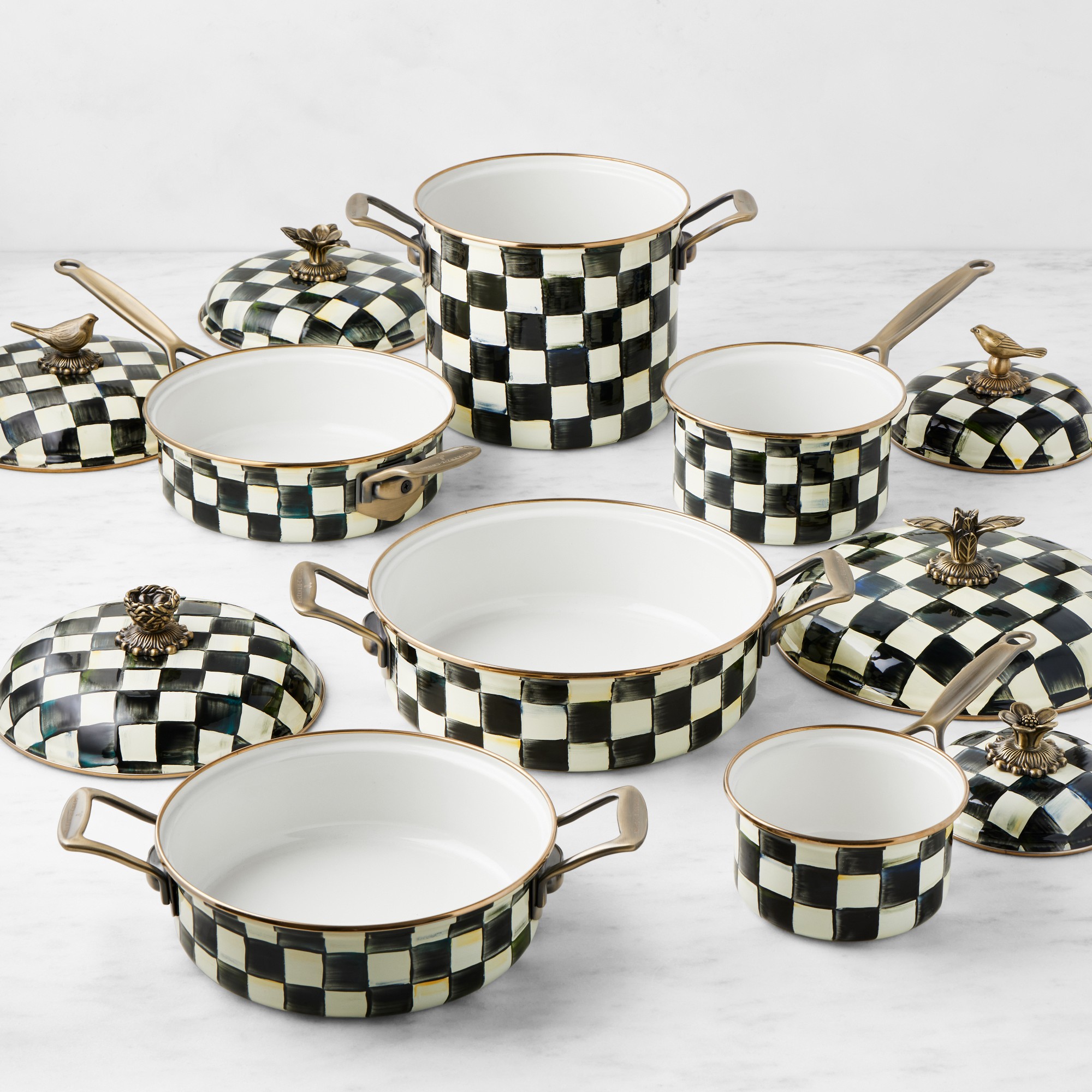 MacKenzie-Childs Courtly Check 12-Piece Cookware Set Sansujyuku sansujyuku.com