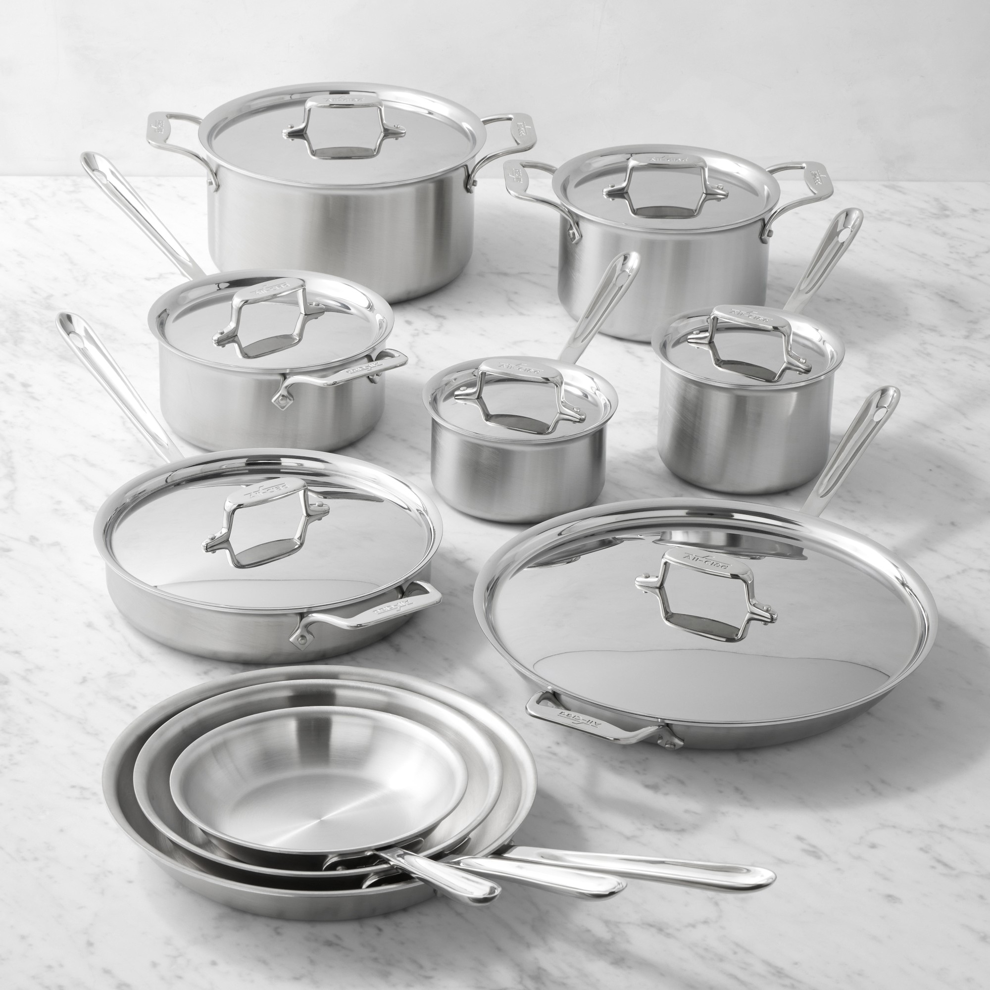 All-Clad D5 Brushed Stainless-Steel 17-Piece Cookware Set Sansujyuku sansujyuku.com