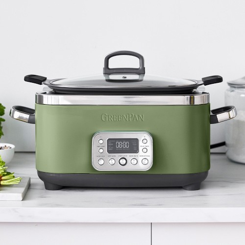 GreenPan™ Elite Slow Cooker, Sage Green, 6-Qt