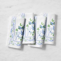 Painted Vine Napkins, Set of 4, Blue