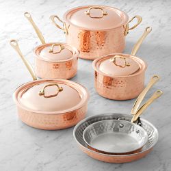 Mauviel M'Elite 6B Hammered Copper Induction 10-Piece Cookware Set