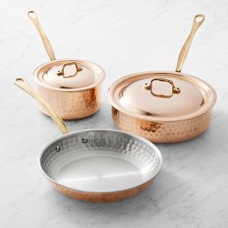 Mauviel M'Elite 6B Hammered Copper Induction 5-Piece Cookware Set