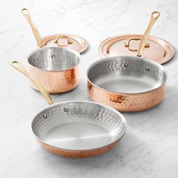 Mauviel M'Elite 6B Hammered Copper Induction 5-Piece Cookware Set