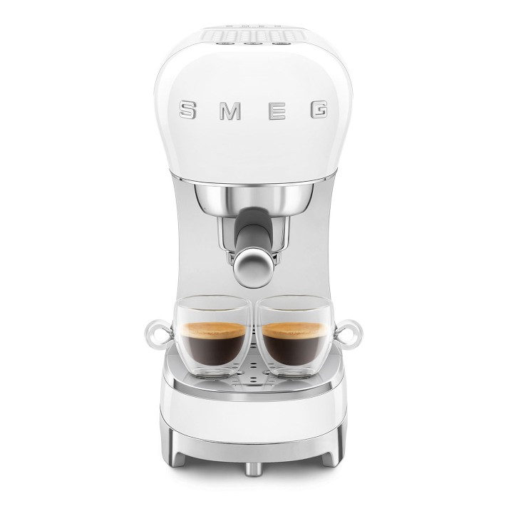 SMEG ドリップコーヒーマシン　レトロデザイン　クリーム　50's Style SMEG 50's Style Retro Manual Espresso Machine | Williams Sonoma