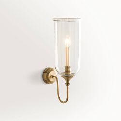 Josh Young Cambridge Wired Sconce, Antique Brass
