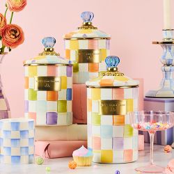 Mackenzie Childs Confetti Check Canister