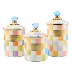 Mackenzie Childs Confetti Check Canister