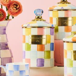 Mackenzie Childs Confetti Check Canister