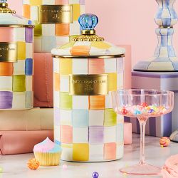 Mackenzie Childs Confetti Check Canister