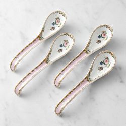 Famille Rose Dumpling Spoons, Set of 4