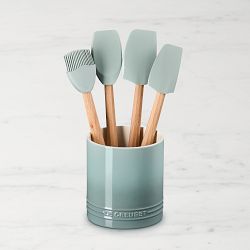 Le Creuset Signature Tools with Utensil Crock, Set of 5, Sea Salt