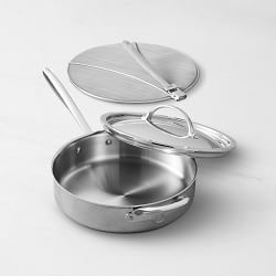 Williams Sonoma Thermo-Clad Stainless Steel 4.5-Qt Sauté Pan with Splatter Screen