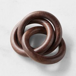 Three Ring Wood Napkin Rings, Set of 4
