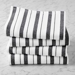 Williams Sonoma Classic Stripe Towels, Set of 4, Jet Black