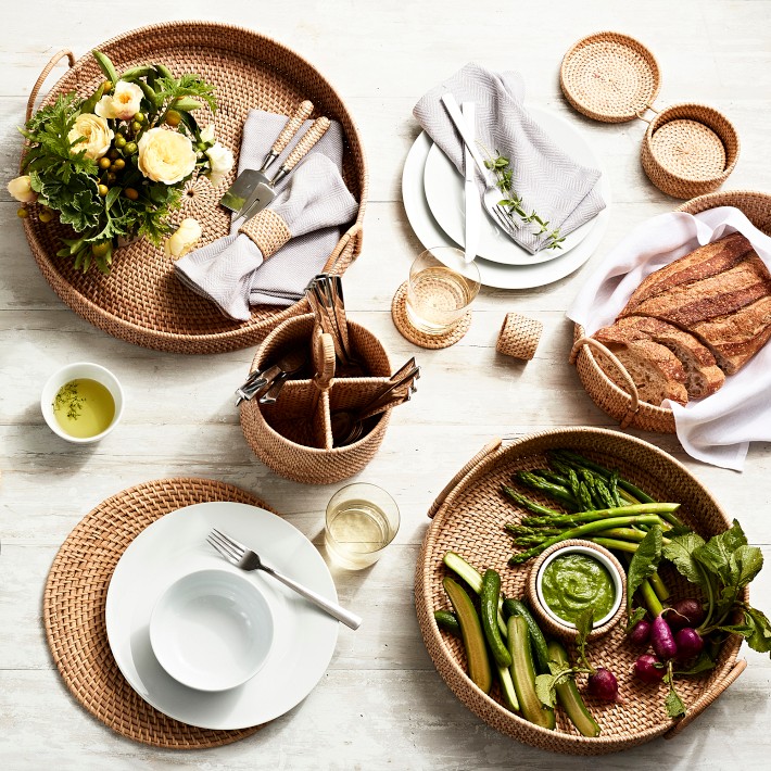 Light Woven Oval Tray | Williams Sonoma
