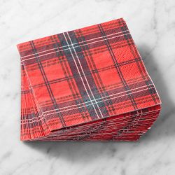 Red Tartan Cocktail Napkins, Set of 20