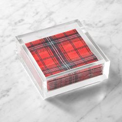 Red Tartan Cocktail Napkins, Set of 20