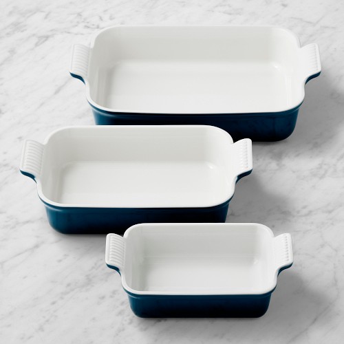 Le Creuset Heritage Open Rectangular Dishes, Set of 3, Nuit