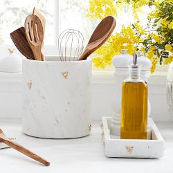 Honeycomb Marble Utensil Holder
