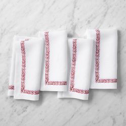 Leaf  Garland Napkins, Set of 4, Red