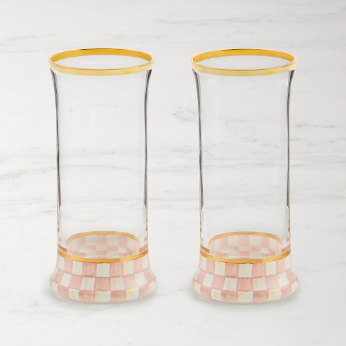 MacKenzie-Childs Rosy Check Highball Glasses Simolary simolary.com 6