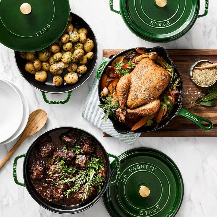 Staub Basil with Brass Collection | Williams Sonoma