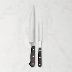 WÜSTHOF Classic Straight Carving Knife & Meat Fork Set