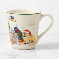 Holiday Cats Decal Mug, Set of 2