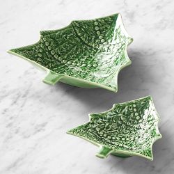 Bordallo Pinheiro Cabbage Christmas Tree Green Individual Bowl Nesting Set