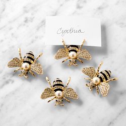 Jeweled Bee Place Card Holders, Set of 4