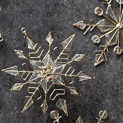 Snowflake Capiz Ornaments, Set of 12