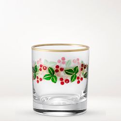 Noel Handpainted Double Old Fashioned Glasses