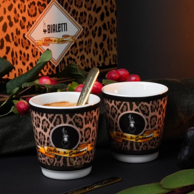 Bialetti Dolce & Gabbana Espresso Cups & Gold Stirrers, Leopardo Simolary simolary.com 11