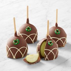 Mini Holiday Wreath Caramel Apples, Set of 4