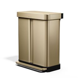 simplehuman™ Dual Compartment Step Can with Liner Pocket, 58L