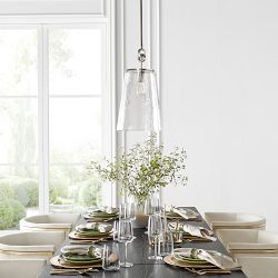 Chain Link Pendant Light, White Linen