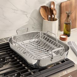 All-Clad Stainless-Steel Roasting Pan with Rack, 18.75" x 14.75"