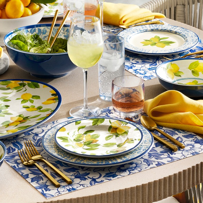 Lemon Outdoor Melamine Bowls | Williams Sonoma