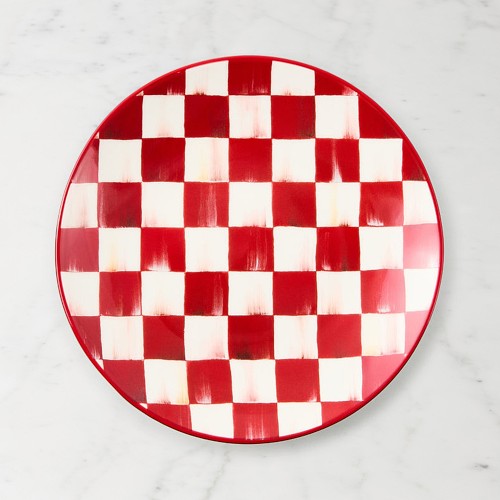 MacKenzie-Childs Cherry Check Salad Plates Simolary simolary.com