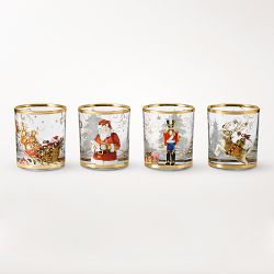 Twas the Night Before Christmas Double Old-Fashioned Glasses, Set of 4, Nutcracker