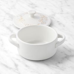 Le Creuset Stoneware Holly Mini Cocotte, 8-oz | Williams Sonoma