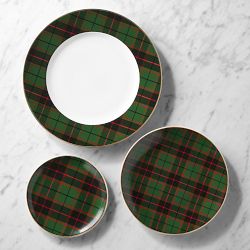 Green Tartan 12-Piece Dinnerware Set