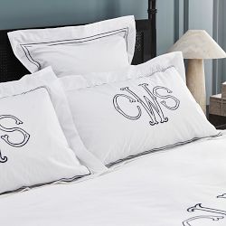 Chambers® Italian Hotel Embroidered Duvet Cover & Shams with Oversized Monogram