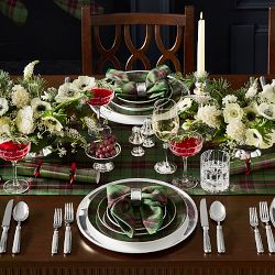 Green Tartan Salad Plates, Set of 4