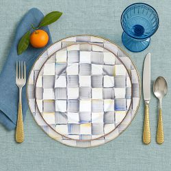 MacKenzie-Childs Sterling Check Salad Plates