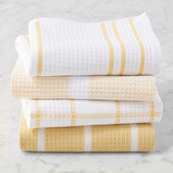 Williams Sonoma Super Absorbent Waffle Weave Towels, Set of 4, Lemon Yellow