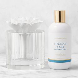 Home Fragrance Bergamot & Oak Crystal Flower Diffuser and Refill Set